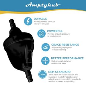 Amptyhub Pool Cleaner Complete Backup Valve Kit G62 with 2 Hose Nut D16 Replacement for Zodiac Polaris 3900 Sport, 280 Black Max F5B, TR35P Pool Cleaners (Black)