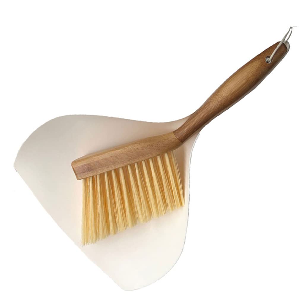 chengzui 2pcs/Set Desktop Cleaning Set Mini Bamboo Broom Dustpan Shovel Sweep Handheld Cleaning Brush Household Cleaner Broom Brush and Dustpan