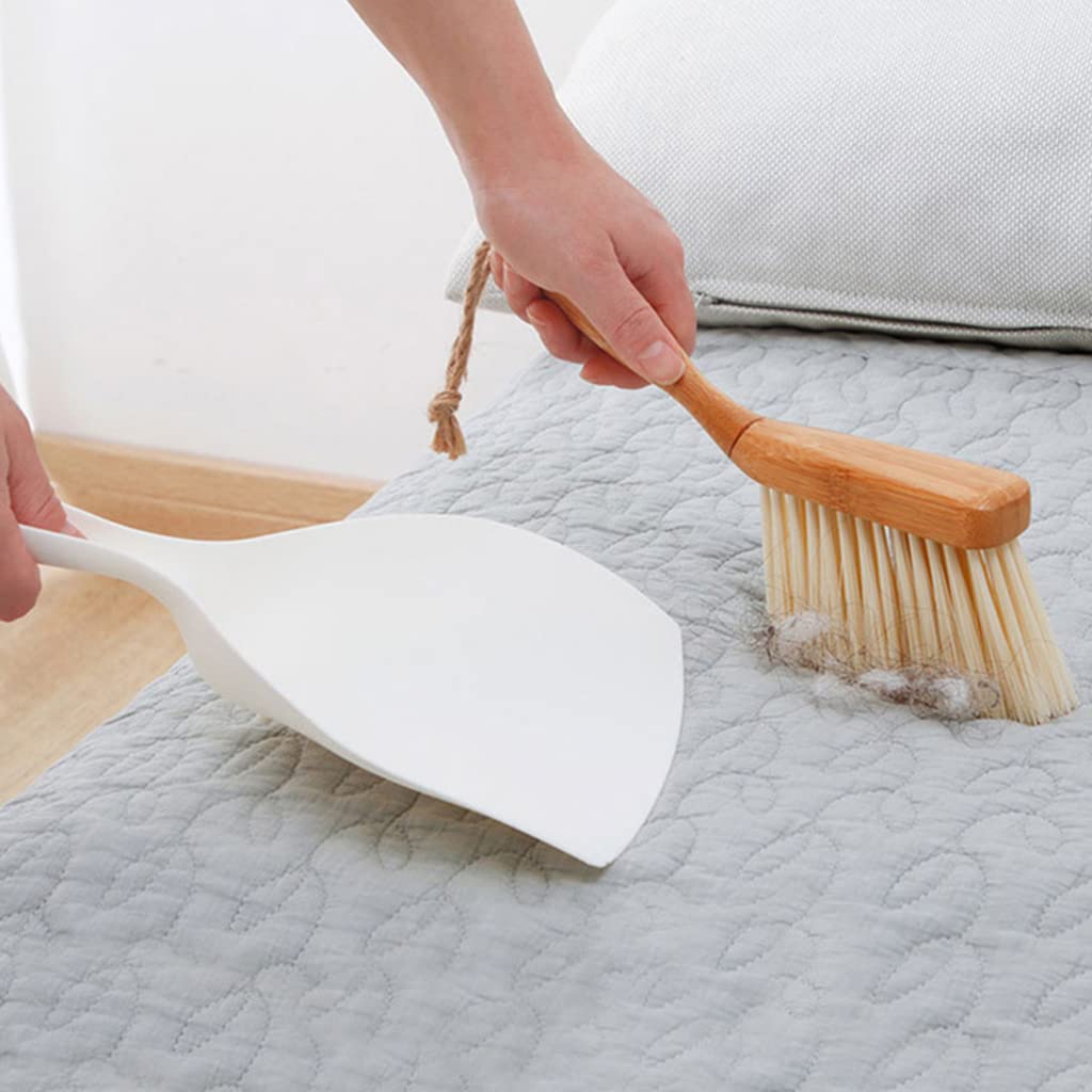 chengzui 2pcs/Set Desktop Cleaning Set Mini Bamboo Broom Dustpan Shovel Sweep Handheld Cleaning Brush Household Cleaner Broom Brush and Dustpan