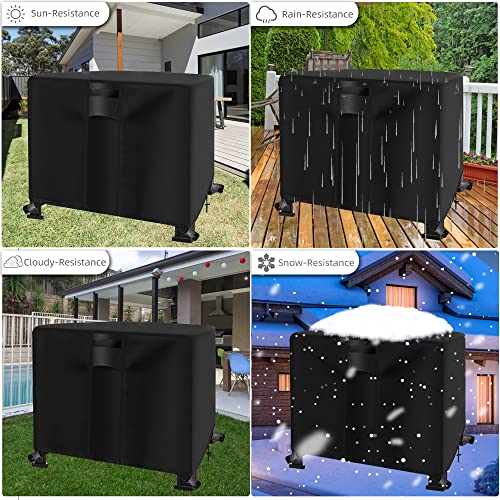 YUZ Fire Pit Table Cover Square 30 x 30 x 25 inch, 30 Square 600D Heavy Duty Waterproof Anti-UV Heavy Duty Patio Gas Firepit Furniture Table Covers with Air Vent and Handle Firepits 30x30
