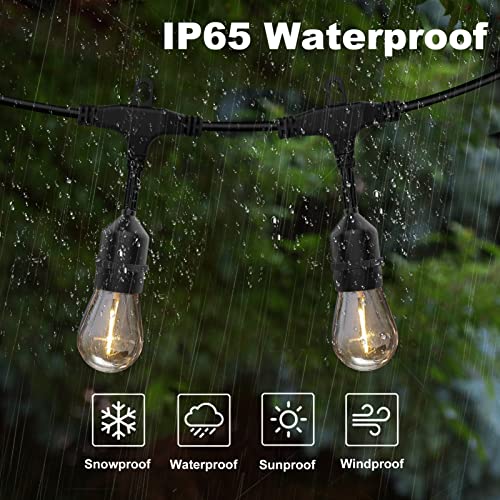 Achin Outdoor String Lights 150 Feet LED Waterproof Patio Lights with 50 Shatterproof Dimmable Warm Edison Bulbs String Lights for Outdoor Gazebo Bistro Wedding Birthday Party Lights, Connectable