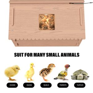 GOOD MOTHER Chick Heat lamp Chick Brooder Duckling brooder Heat lamp brooder Quail Bird Heater brooder for 10-20 Chicks Upgrade Viewing Window Small Brown