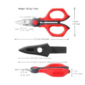 LIVINGO Electrician Scissors: 6 Inch Sharp Heavy Duty Wire Shears - Stainless Steel Serrated Notch Blade with Belt Clip, Stripper Fiber Optic, Crimping Aluminium Copper Soft Cable Line