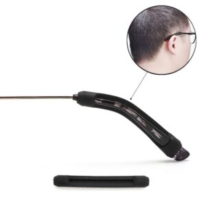 24PCS Eyeglasses Ear Grips, Anti Slip Elastic Comfort Glasses Retainers For Spectacle Sunglasses Reading Glasses Eyewear, Eyeglass Ear Hook, Sport Black YJG Yjg01