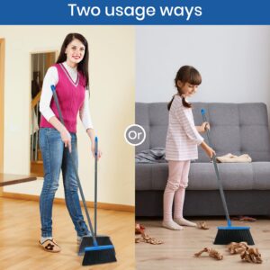 Broom and Dustpan Set, Broom and Dustpan Set for Home,Upright Dust Pan Combo Sweep Set