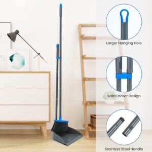 Broom and Dustpan Set, Broom and Dustpan Set for Home,Upright Dust Pan Combo Sweep Set