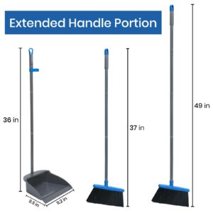 Broom and Dustpan Set, Broom and Dustpan Set for Home,Upright Dust Pan Combo Sweep Set