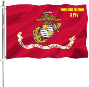 marine corps usmc flag double sided 3x5 outdoor heavy duty us military army flags long lasting with 2 brass grommets