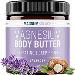 magnesium body butter for women & men – lightly scented with lavender