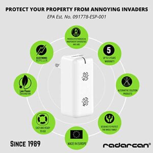 RADARCAN® 2024 ULTRASONIC PEST REPELLER - Pest control for Roaches, Rodent, Ants, Mouse, Bugs, Mosquito, Mice - Electronic repellent indoor Plug in - Home, Garage, Attic, Warehouse.. + 5 year-warranty