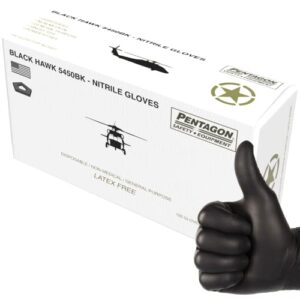 pentagon safety equipment industrial black nitrile gloves, heavy duty disposable gloves, sizes (m-2xl)