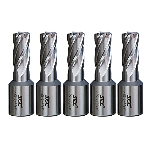 LYXC M2AL HSS Annular Cutter Set 50pcs 3/4'' Weldon Shank 1'' Cutting Depth 1/2" Cutting Diameter for Mag Drill Press