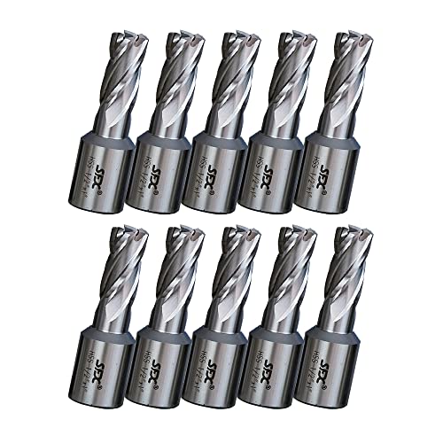 LYXC M2AL HSS Annular Cutter Set 50pcs 3/4'' Weldon Shank 1'' Cutting Depth 1/2" Cutting Diameter for Mag Drill Press