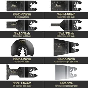 15PCS Universal Oscillating Tool Oscillating Saw Blades, Oscillating Multitool Quick Release Saw Blades for Wood Metal Plastics, Fit Fein Multimaster Porter Cable Bosch Ryobi Dewalt Milwaukee Rockwell