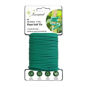soft plant wire, 49.2 ft reusable rubber twist ties heavy duty garden wire for plants, soft twist plant tie to support plant vines, stems & stalks and for home organization (49.2 feet/15 meters)