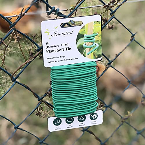 Soft Plant Wire, 49.2 ft Reusable Rubber Twist Ties Heavy Duty Garden Wire for Plants, Soft Twist Plant Tie to Support Plant Vines, Stems & Stalks and for Home Organization (49.2 feet/15 Meters)