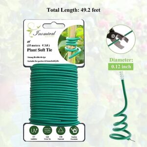 Soft Plant Wire, 49.2 ft Reusable Rubber Twist Ties Heavy Duty Garden Wire for Plants, Soft Twist Plant Tie to Support Plant Vines, Stems & Stalks and for Home Organization (49.2 feet/15 Meters)