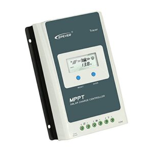 epever 40a mppt charge controller, solar panels regulator max 1080w 100v input negative grounded solar controller, with lcd display for gel sealed flooded lithium battery