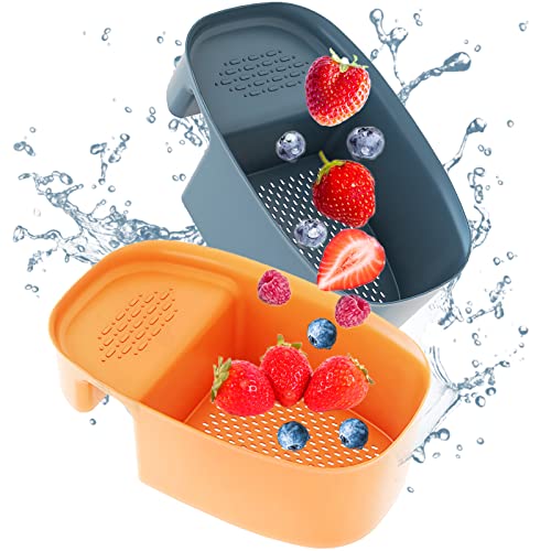 HLWDFLZ 2PCS Sink Drain Strainer Basket - Kitchen Hanging Sink Drain Basket for Wash Vegetables Fruits and Filter Kitchen Food Scraps Catcher