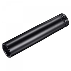 uxcell 1/2" drive by 24mm deep impact socket, heat-treated cr-v steel 6" length, 6-point metric sizes