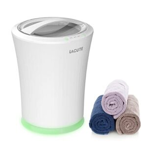 lagute isnug towel warmer for bathroom, with 3-level timer, warning alarm & rgb light, auto shut-off, 5.3 gal heating bucket for bathrobe, blanket, white