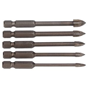 Walfront 5Pcs Masonry Drill Bits Set Carbide 1/4in Hex Shank Cross Spear Head Drills Bits Concrete Hole Opener for Metal Plastic Tile Cement Drilling Tool 3 4 5 6 7mm, Hole Saw