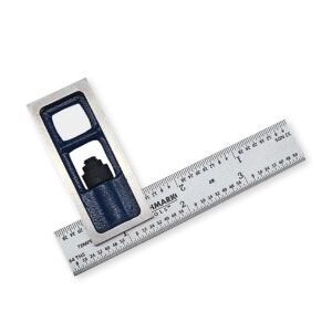 Benchmark Tools 388176 4 inch Precision Double Square 4R Graduations Accurate to +/- 0.002 inch Over Length of Blade Hardened Stainless Steel Blade (4" Double Square)