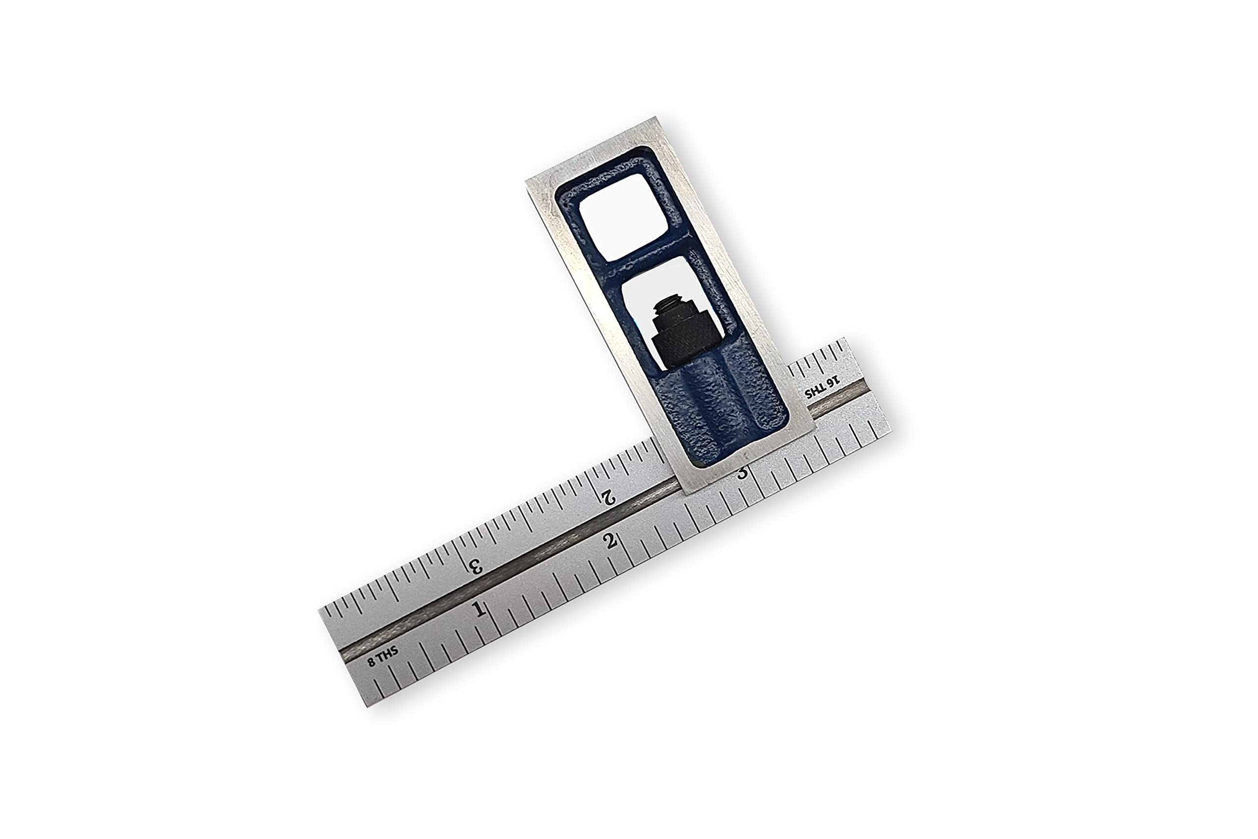 Benchmark Tools 388176 4 inch Precision Double Square 4R Graduations Accurate to +/- 0.002 inch Over Length of Blade Hardened Stainless Steel Blade (4" Double Square)