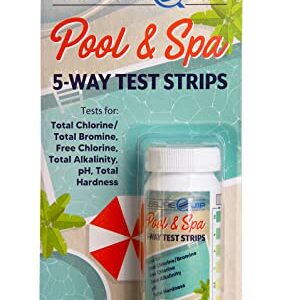 LeisureQuip Pool & Spa Chlorine & Balancer Chemical Startup Bundle with Test Strips, Scum Absorber, & Ebook for Pools & Hot Tubs