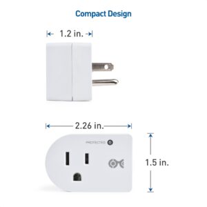 [ETL Listed] Cable Matters 3-Pack Non-Blocking 490 Joules Single Outlet Surge Protector Outlet, 1875W (Wall Surge Protector / Mini Surge Protector) in White