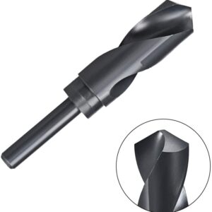 Bettomshin 1 Pcs Straight Handle Equal Drill Bit, Black 27mm Dia Drill Bits, HSS-9341 Milling High Speed Steel Twist Length for Hardened Metal, Stainless Steel, Cast Iron and Wood Plastic