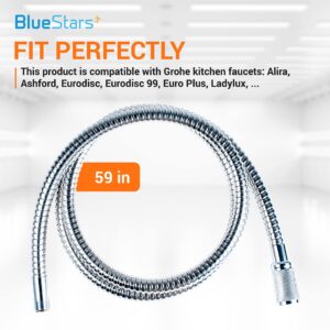 BlueStars Premium Quality 46092000 Kitchen Faucet Hose Replacement Part - Pull-Out Spray Replacement Hose Exact Fit for Grohe Ladylux, Alira, Euro Plus Sink Faucet - 59-inch Starlight Chrome Finish