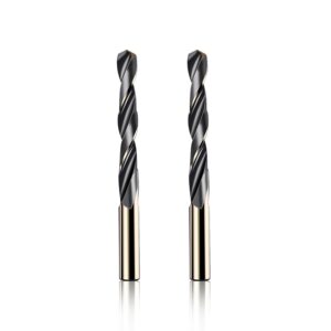 aopin 2pcs hss 9/16" inch (14mm) metric gold cobalt titanium high speed steel twist drill bit,suitable for cast iron,stainless steel,copper, wood,plastic,other material products