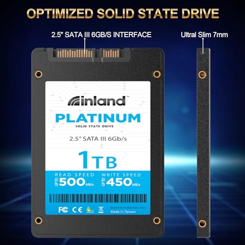 INLAND Platinum 1TB SSD SATA III 6Gb/s 2.5" 7mm TLC 3D NAND Internal Solid State Drive (1TB)