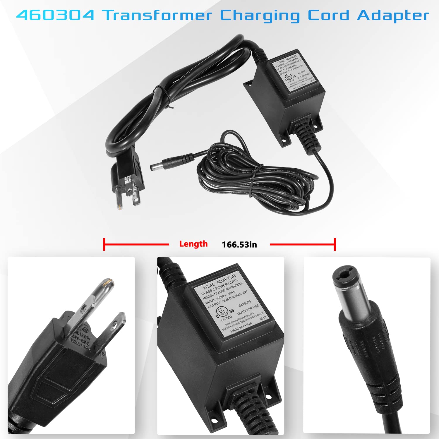 Sunluway 460304 Ionizer Transformer, Replacement Charger Power Adapter with Transformer (Only Compatible for Use with The Pool Ionizer Treatment System）