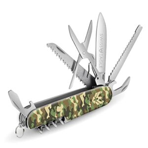swiss eagle commando multi-tool army knife - packs 12 tools in your pocket