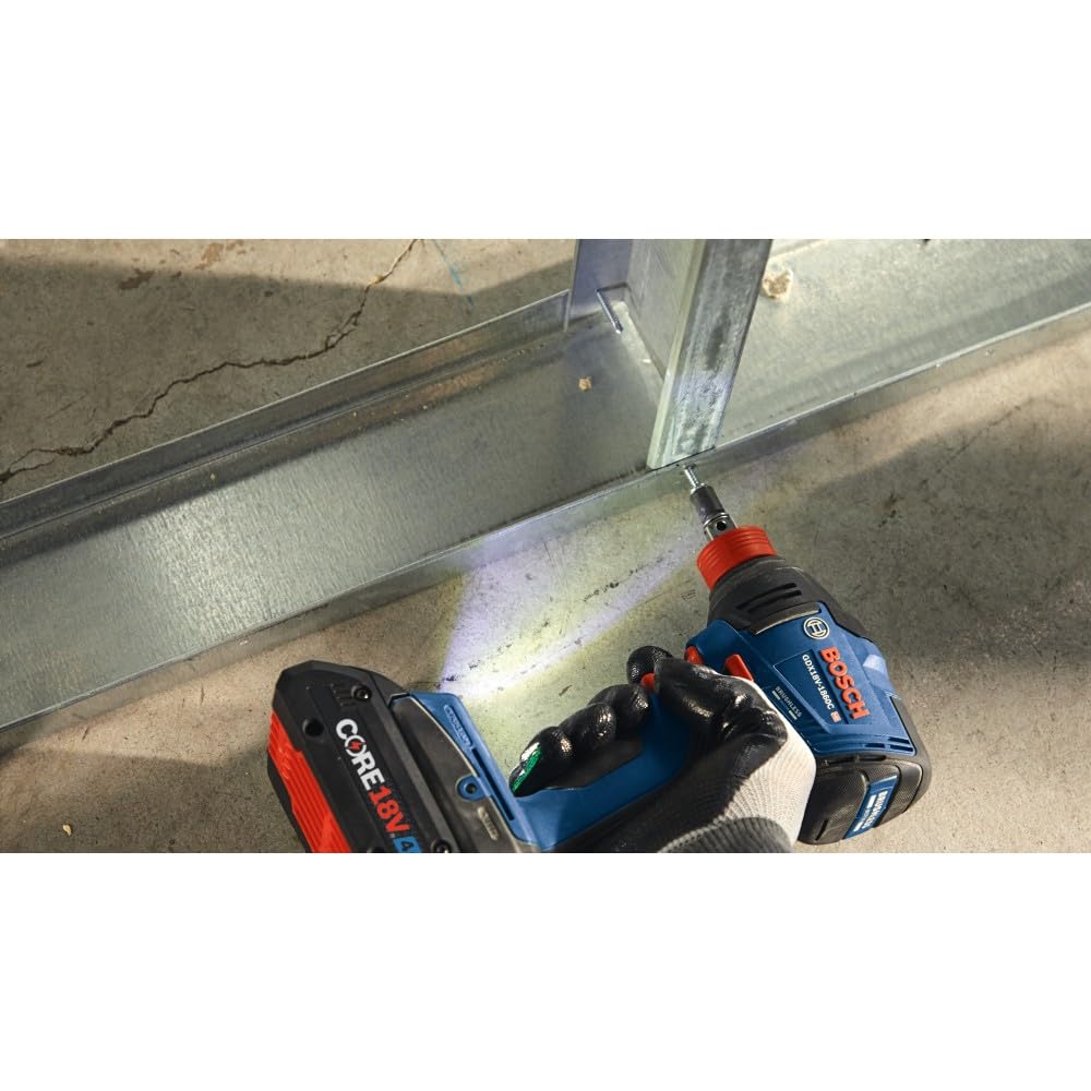 BOSCH GDX18V-1860CB25 18V Connected-Ready Two-In-One 1/4 In. and 1/2 In. Bit/Socket Impact Driver/Wrench Kit with (2) CORE18V® 4 Ah Advanced Power Batteries and (1) Connectivity Module