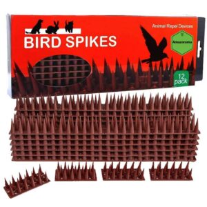 bird spikes, bird deterrent spikes for small birds pigeon squirrel raccoon cats crow bird repellent spikes for outside to keep birds away