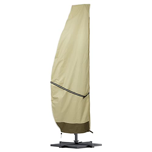 Outdoor Patio Banana Umbrella 600D Waterproof Cover for 9-13 FT Offset Cantilever Banana Umbrella (Beige)