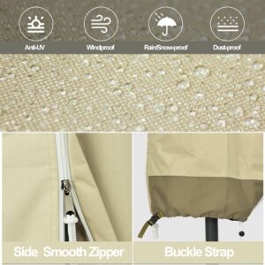 Outdoor Patio Banana Umbrella 600D Waterproof Cover for 9-13 FT Offset Cantilever Banana Umbrella (Beige)