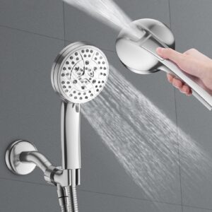 LEPO 7 Settings Shower Head with Handheld, Built-in Powerful Cleaning Function High Pressure Shower Head with 59 Inch Stainless Steel Hose Bracket Teflon Tape Rubber Washers