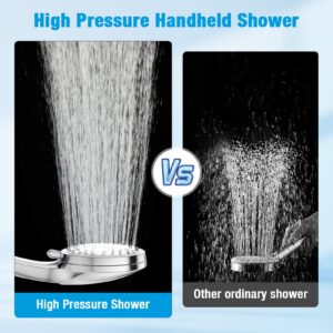 LEPO 7 Settings Shower Head with Handheld, Built-in Powerful Cleaning Function High Pressure Shower Head with 59 Inch Stainless Steel Hose Bracket Teflon Tape Rubber Washers