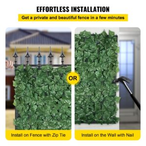 VEVOR Artificial Ivy Privacy Fence Screen, 59"x118" Ivy Fence, PP Faux Ivy Leaf Artificial Hedges Fence, Faux Greenery Outdoor Privacy Panel Decoration for Garden, Decor, Balcony, Patio, Indoor