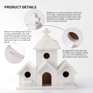 HHWODB Birdhouse Premium Bluebird Houses for Outside, Attract Beautiful Birds to Your Garden and Yard - Durable Outdoor Birdhouses 4 Hole Bird Houses for Outside Hanging