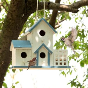 hhwodb birdhouse premium bluebird houses for outside attract beautiful birds to your garden and yard durable outdoor birdhouses 3 hole bird houses for outside hanging