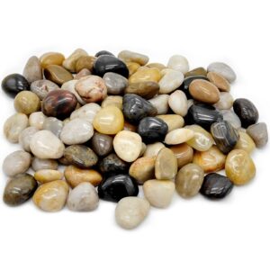 cerpourt 5lb polished pebbles for plants,gardens, décor, landscaping, succulent, terrarium, decorative rocks-natural stone pebbles,smooth mixed color pebbles gravel,outdoor decorative stones