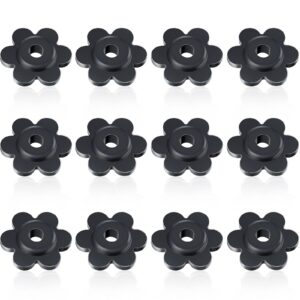 12 pcs garden flag rubber stoppers christmas yard flag stands black flower shape flag pole stopper for lawn flags stands holder for indoor and outdoor flag pole stand