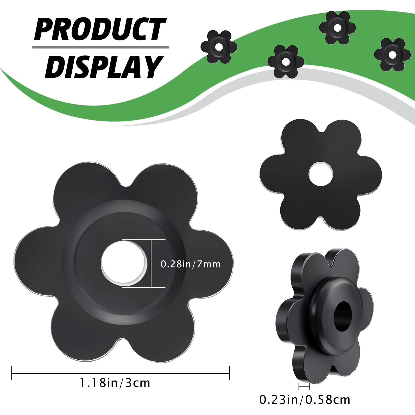 12 Pcs Garden Flag Rubber Stoppers Christmas Yard Flag Stands Black Flower Shape Flag Pole Stopper for Lawn Flags Stands Holder for Indoor and Outdoor Flag Pole Stand