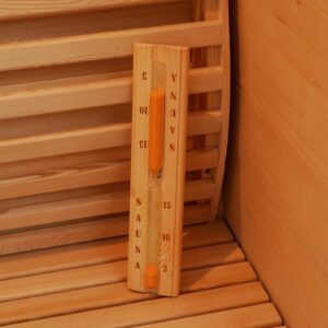amocane Sauna 15 Minute Hourglass Sand Timer, Sauna Accessories Wooden Rotatable Timer for Infrared & Steam & Barrel Sauna (Hemlock Wood)