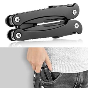 14 IN 1 Multitool Pliers, Multitool with Pocket Clip, Portable Multi Tool, Pocket Knife Camping Multitool, Needle Nose Plierswith Replaceable Wire Cutters Screwdrivers Saw Gifts for Men, Dad, Husband